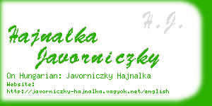 hajnalka javorniczky business card